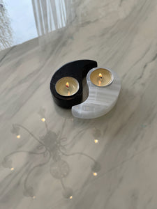 Yin Yang onyx candle