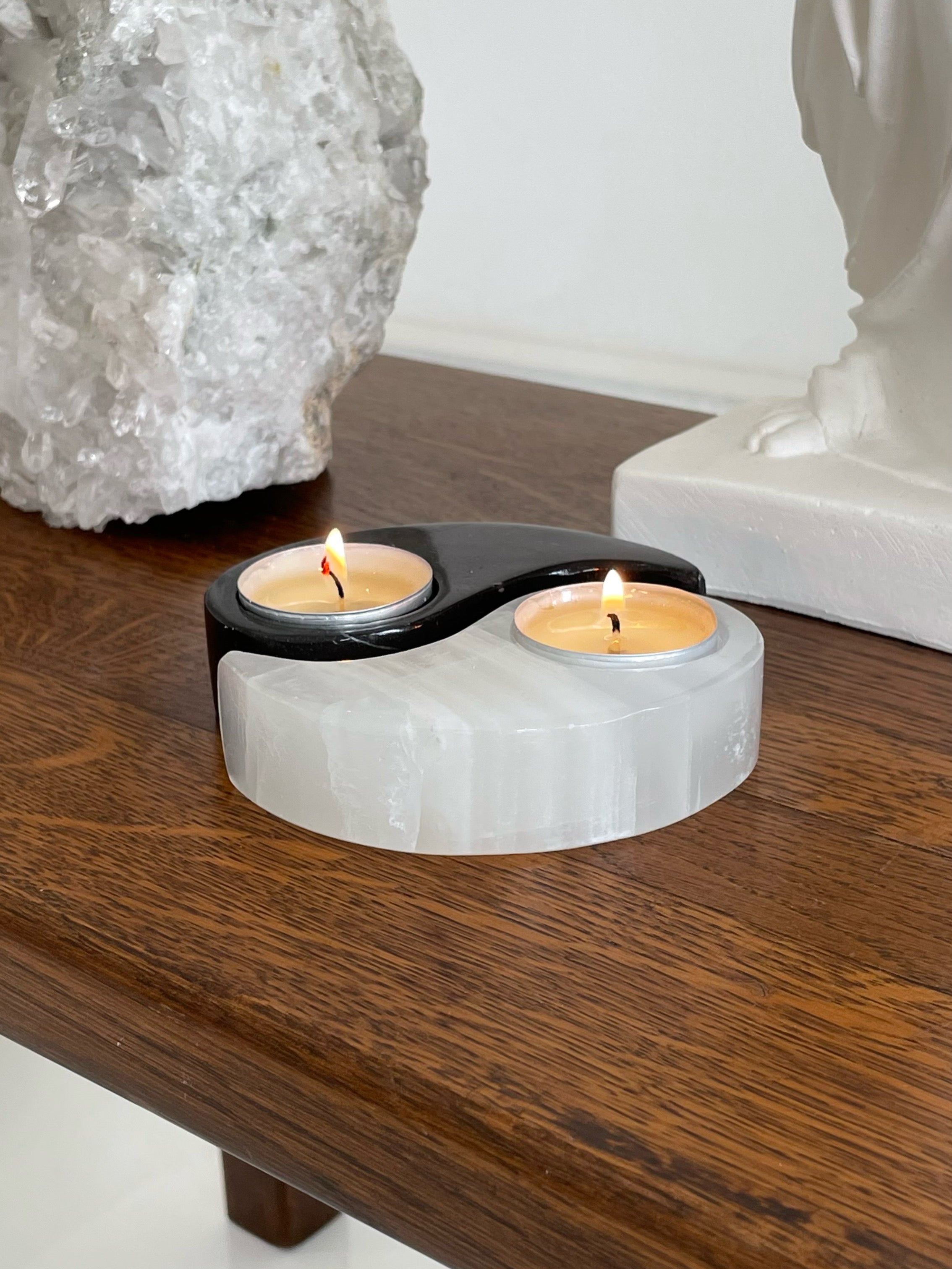 Yin Yang onyx candle